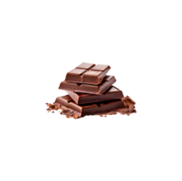 Chocolate bar candy sweet dessert food isolated on transparent background, cut out, or clipping path. png