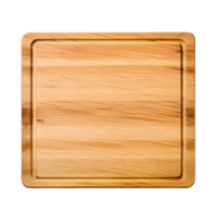 Empty square cutting board for top view food product display, isolated on transparent background, cut out, or clipping path. png