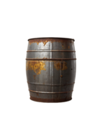 Old metal barrel oil isolated on transparent background, cut out, or clipping path. png