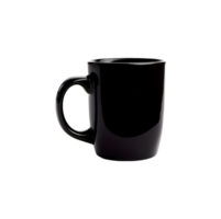 Black coffee cup mug isolated on transparent background, cut out, or clipping path. png