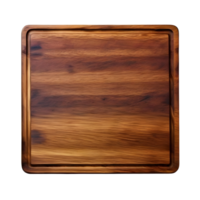 Empty square cutting board for top view food product display, isolated on transparent background, cut out, or clipping path. png