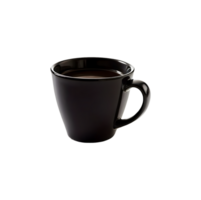 Black coffee cup mug isolated on transparent background, cut out, or clipping path. png