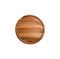 Empty circle cutting board for top view food product display, isolated on transparent background, cut out, or clipping path. png