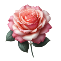 Pink rose perfect for wedding invitation, romantic designs, greeting cards, and floralthemed projects. png