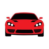 elegante rojo Deportes coche icono frente ver rápido automotor ilustración vector