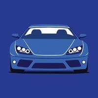 Modern Blue Sports Car Front View Symbol vector