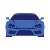 Blue Sports Car Icon Front View Graphic vector