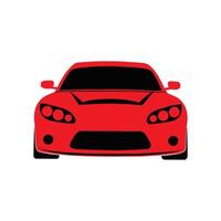 Dynamic Red Sports Car Icon Front View Automotive Design Element vector