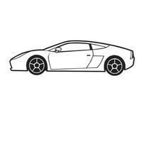Classic Side View Car Icon - Stylish Outline for Graphics vector