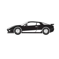 Luxury Sports Car Silhouette Side View - Black Icon for Automotive Art vector