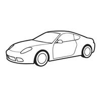 Sleek Black Sports Car Outline Side View - Icon for Automotive Design vector