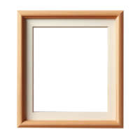 empty space old natural wooden photo or border blank frame isolated on transparent background. png