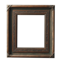 empty space old natural wooden photo or border blank frame isolated on transparent background. png