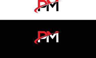 Letter PM Abstract Logo Icon Design Concept Template. vector