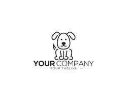 Abstract dog logo template design. vector