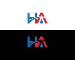 HA Letter logo icon design concept template. vector