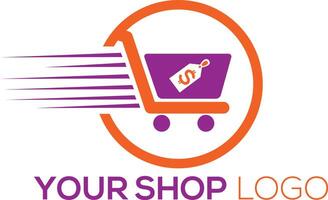 Abstract Shopping Cart Logo Icon Design Template. vector