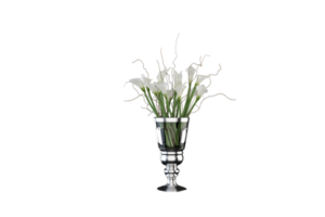 ein Vase mit Blumen auf ein transparent Hintergrund png