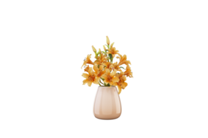 a vase with flowers on a transparent background png