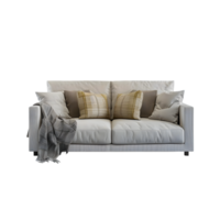 a white couch with pillows on it png