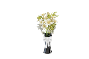 a vase with flowers on a transparent background png