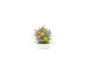 a vase with flowers on a transparent background png