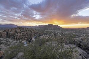 Panoramic picture of Damaraland in Namibia during sunset photo