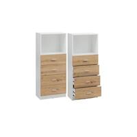 Furniture, shelves, wooden cabinets, storage cut out isolated white background with clipping path photo