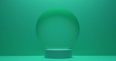 esta imagen caracteristicas un podio con suave pastel verde colores y sencillo diseño elementos para cosmético publicidad foto