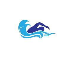 Swimming logo design inspiration template illustration vector