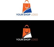 Shopping Bag Abstract Logo Icon Design Template. vector