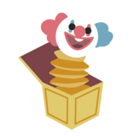 Clown in a box illustration png