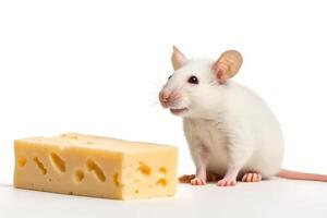 White rat isolate on white background.. photo