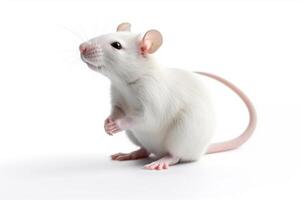 White rat isolate on white background.. photo