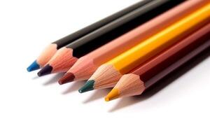 Color pencils isolated on a white background.. photo