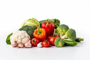 Set of mix vegetables isolate on white background.. photo