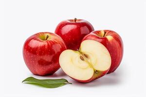 Fresh apples isolated on white background.. photo