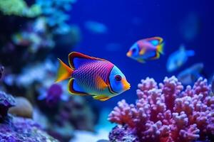 Colorful beautiful fish in the sea with beautiful corals .. photo