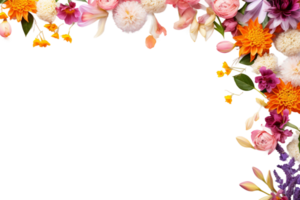 Flowers copy space on transparent background. png