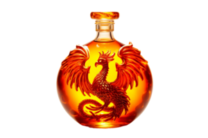 Phönix Flamme Trank Flasche auf transparent Hintergrund. png