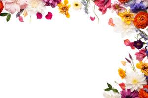 Flowers copy space on transparent background. png