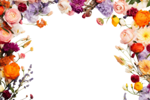 Flowers copy space on transparent background. png