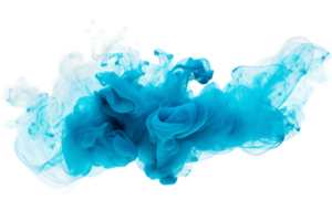 Cyan Smoke Cloud Design on transparent background. png