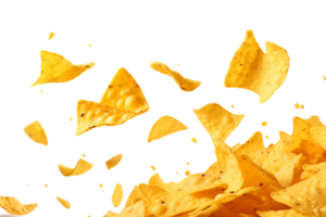 que cae nachos papas fritas en transparente antecedentes. png