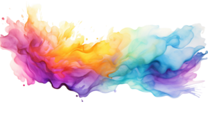 Vibrant Rainbow Brushstroke on transparent background. png