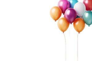 Colorful Balloons and Copy Space on transparent background. png