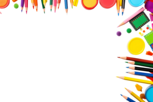 Stationery and School Supplies on transparent background. png