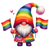 orgoglio arcobaleno gnomo tema. png