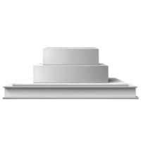 Decorative white stepped podium for product display png