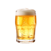 Glass of fresh light cold beer with foam png